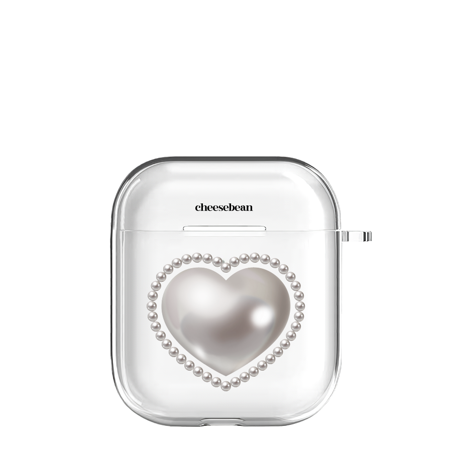 Pearl heart airpods case치즈빈
