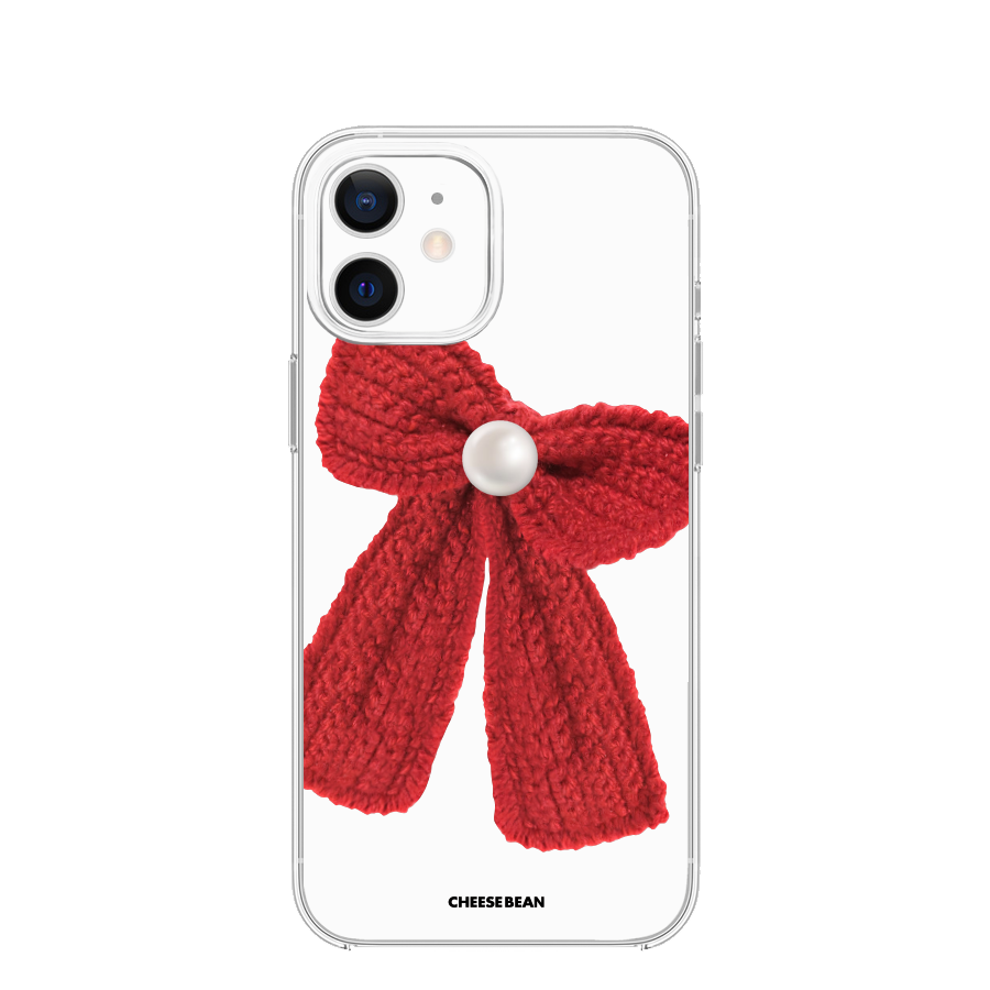 Pearl ribbon case (Red)치즈빈
