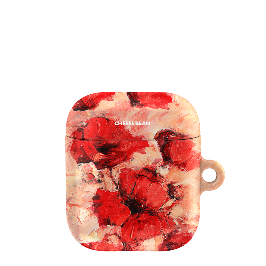 Poppy oil painting airpods case치즈빈